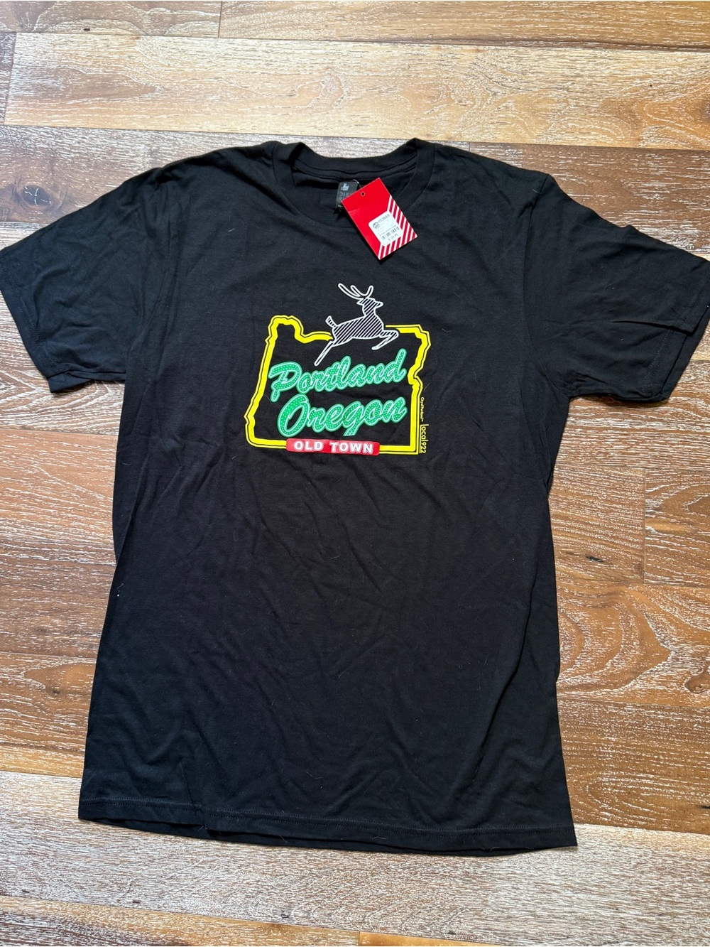 NWT Portland Oregon Old Town White Stag Sign Graphic T-shirt Tee / Men’s Medium